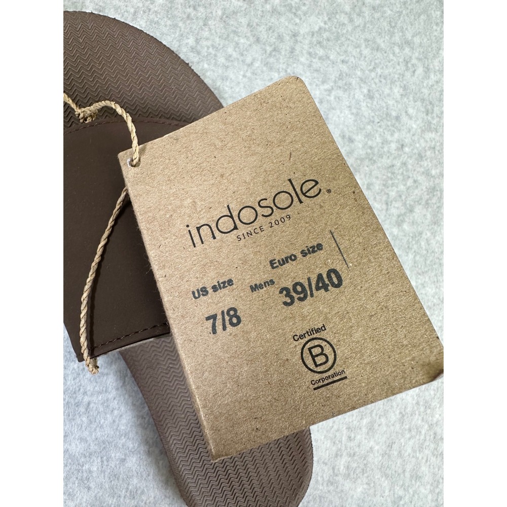 Indosole Mens Slide Sandals Size 7/8 Soil Brown Vegan Recycled Tire - Picture 8 of 11